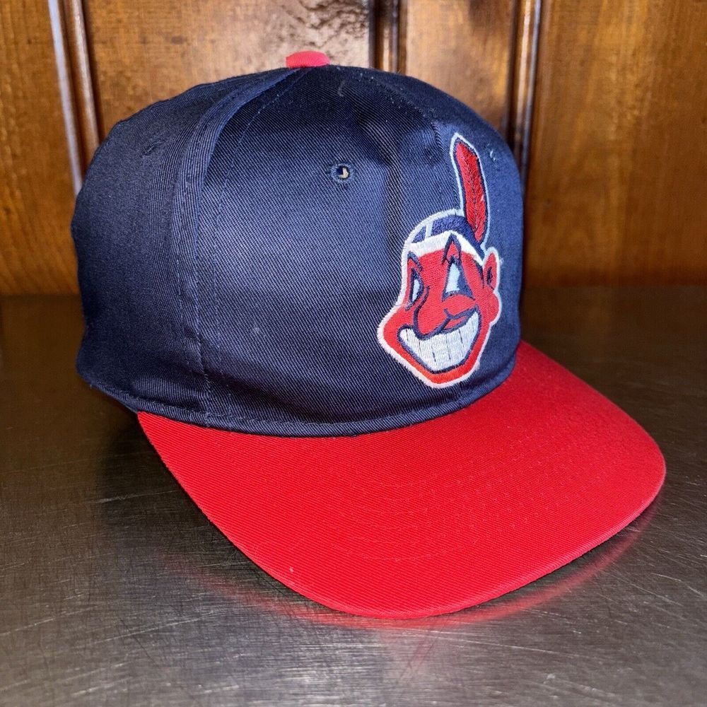 VTG Cleveland Indians Chief Wahoo New Era KMG 90s Pro Model Youth Snapback Hat - Picture 3 of 8